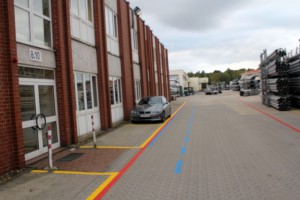 Werksmarkierungen und Hallenmarkierungen bei einem der größten Edelstahlrohrhersteller: Firma Butting in Knesebeck, Landkreis Wittingen