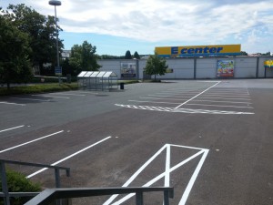 Parkplatzmarkierung E-Center in Herford